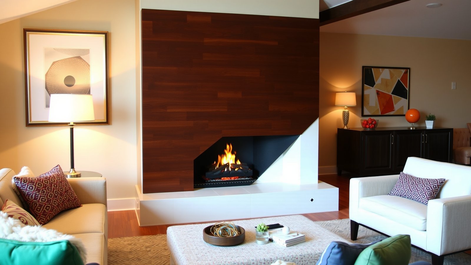 12. Custom-Made Fireplace