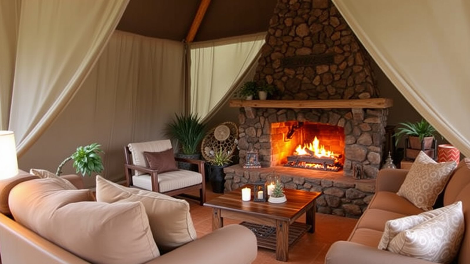 13. Outdoor-Style Indoor Fireplace