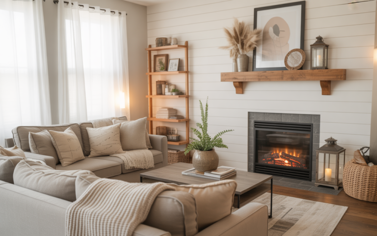 15 Cozy Modern Farmhouse Fireplace Ideas