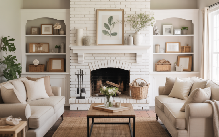 15 Elegant White Brick Fireplace Ideas