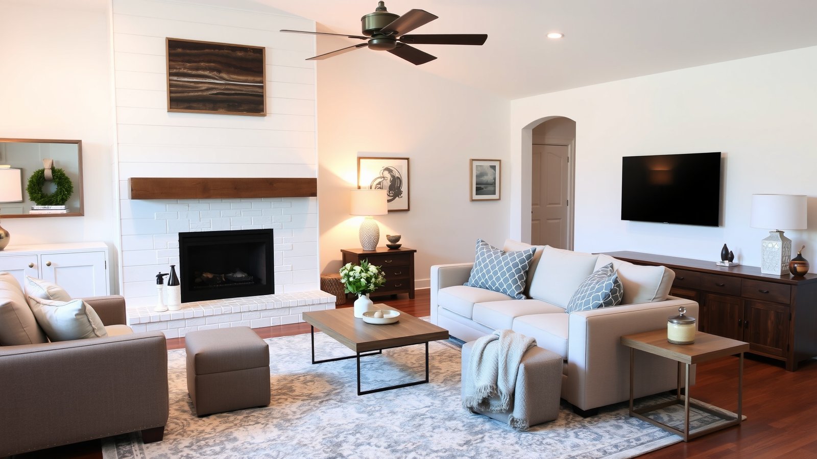 2. Shiplap Surround Fireplace