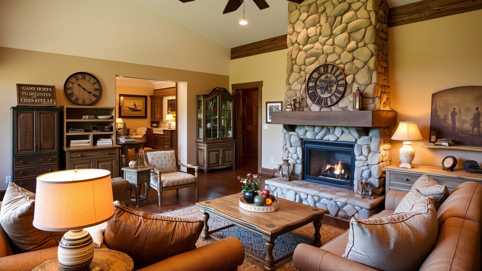 5. Farmhouse Chic with River Rock