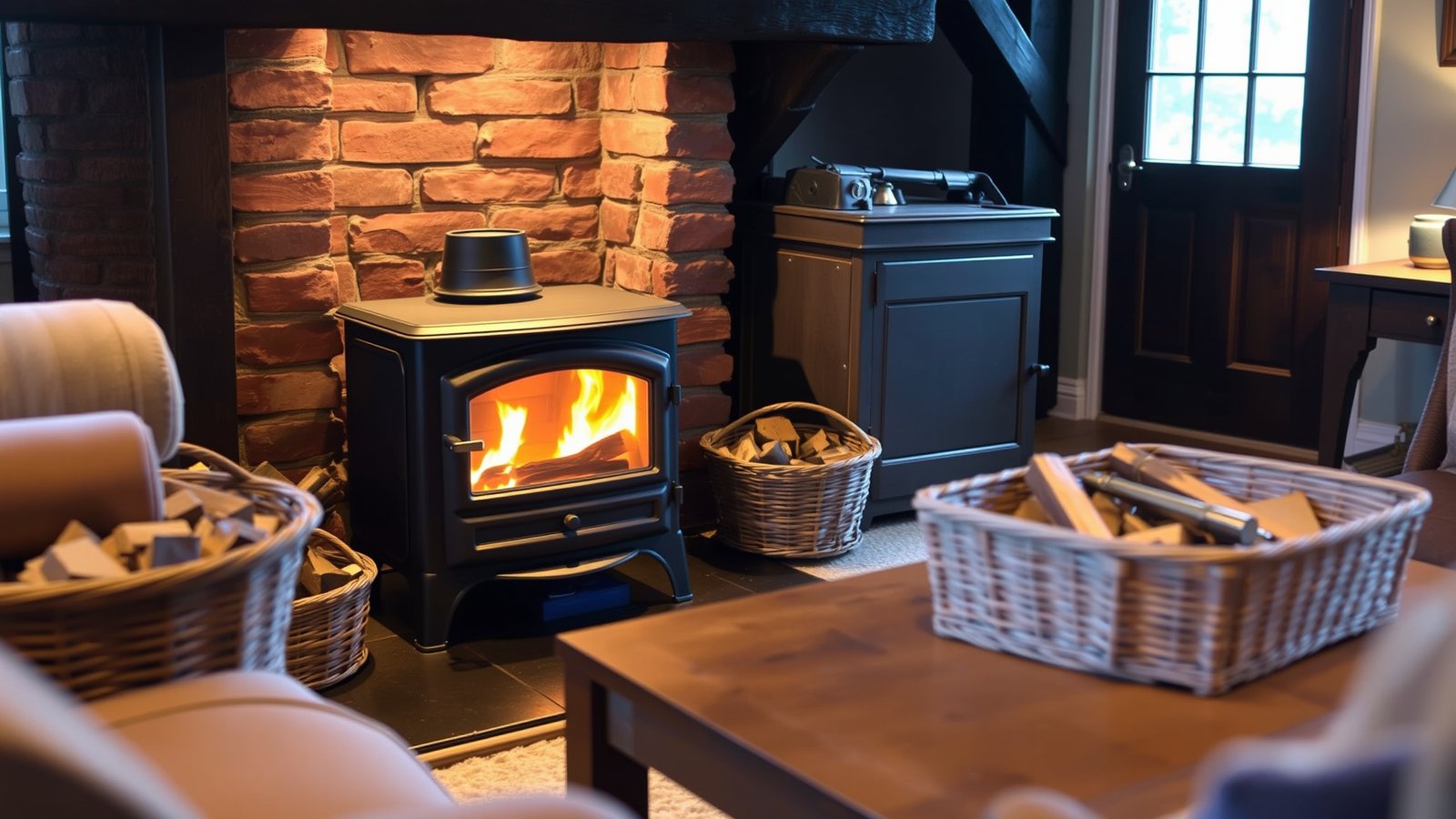 7. Farmhouse Style Wood-Burning Stove